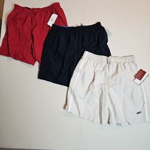 Speedo Men's Swim Trunks Lot of 3 Red Navy White Size‎ L Large NWT Mesh Lined